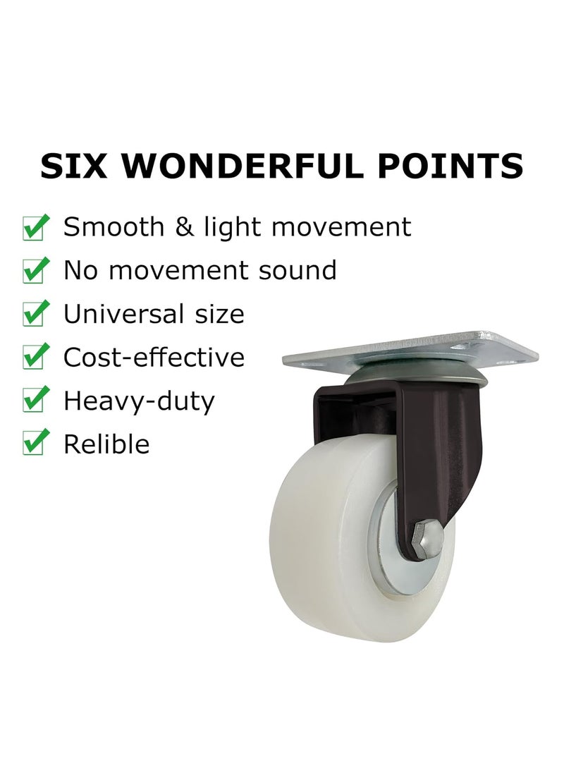 THOISEWELT THOISEWELT Home Furniture Caster Wheel Heavy Material Alloy Steel PU Swivel Wheel Only White 25 Inche Full Set  - Image 2