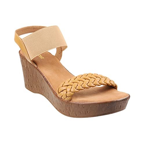 Mochi Women Beige Synthetic Leather Wegde Heel Sandal UK/6 EU/39 (34-42) - Image 2