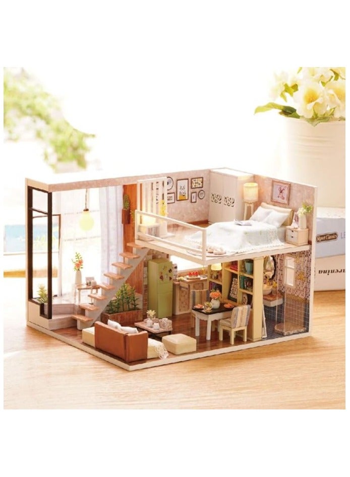 DIY Miniature Dollhouse Kit, Wooden Dollhouse, Creative Room, Mini Handmade, Wooden Doll House, with Music Movement, Assemble Villa Model Toy, Gift for Kids Teens Adults  - Image 2