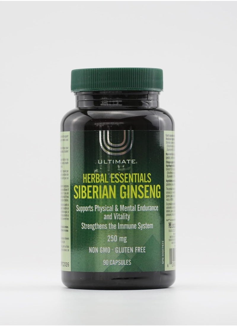 ألتيميت Ultimate Herbal Essentials الجينسنغ السيبيري، 250 ملغ، 90 كبسولة  - Image 1