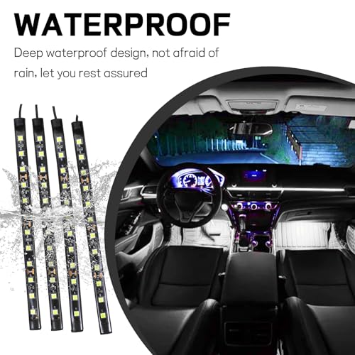 Ongfuwu Car LED Strip Light, 12V 48 LED Interior Atmosphere Lights Under Dash Ambient Night Light, Auto Interior Decorative Lamp with Cigarette Adapter Plug, SUV Car Accessories (White,USB) - Image 5