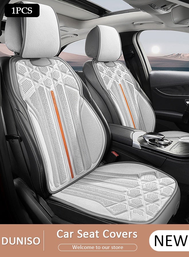 DUNISO قطعة واحدة من غطاء مقعد السيارة - أغطية أمامية ناعمة ومسامية مع واقي مانع للانزلاق يناسب معظم السيارات والشاحنات وسيارات الدفع الرباعي والشاحنات - Image 1