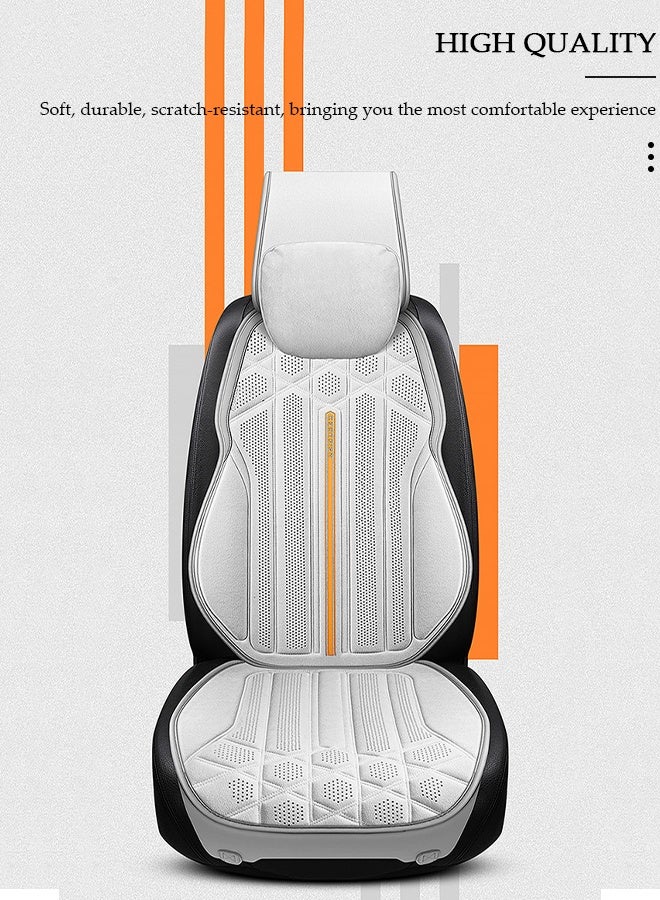 DUNISO قطعة واحدة من غطاء مقعد السيارة - أغطية أمامية ناعمة ومسامية مع واقي مانع للانزلاق يناسب معظم السيارات والشاحنات وسيارات الدفع الرباعي والشاحنات - Image 5