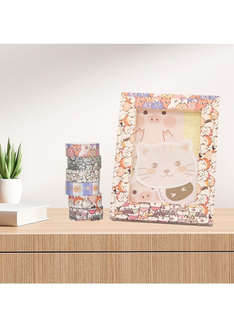 ماركة غير محددة 18 Rolls Washi Tape Set Kawaii Animals Decorative Masking Tape Colored Masking Tape Decorative Tape Craft Supplies for DIY  - Image 5