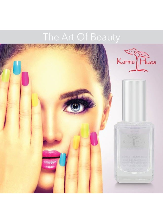 karma organic طلاء أظافر أساسي وعلوي 2 في 1، مسحوق غمس ومُنشط قاعدة بوليجل، طلاء أظافر شفاف يدوم طويلاً، مقوي أظافر - (0.43 أونصة سائلة) - Image 3
