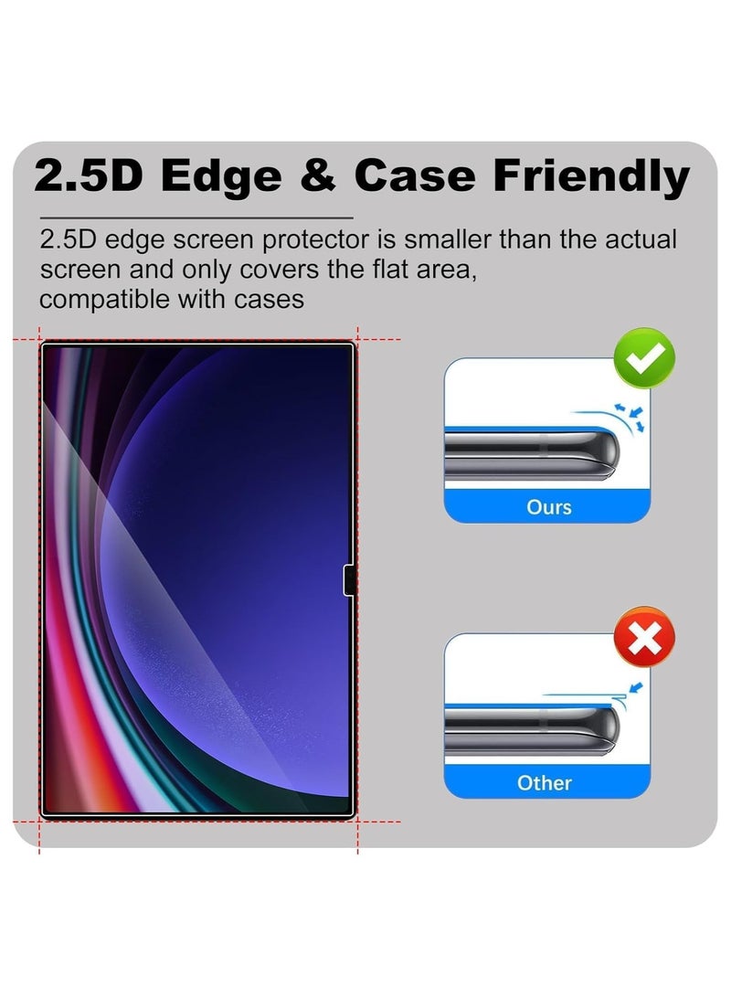 2 Pack Screen Protector for Samsung Galaxy Tab S10 Ultra 14.6 9H Toughness Premium Shatterproof Scratch-Resistant Anti-Fingerprint HD Ultra Clear Tempered Glass Screen Protector - Image 3