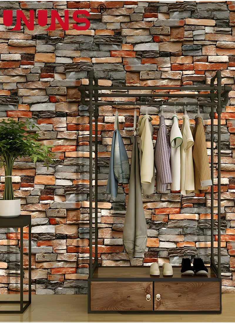 UNUNS 3D Self-Adhesive Wallpaper,Faux Stone Peel And Stick Wallpaper,Water Proof Spillage Proof,PVC Wallpaper For House Decoration 45cm x 10m  - Image 3
