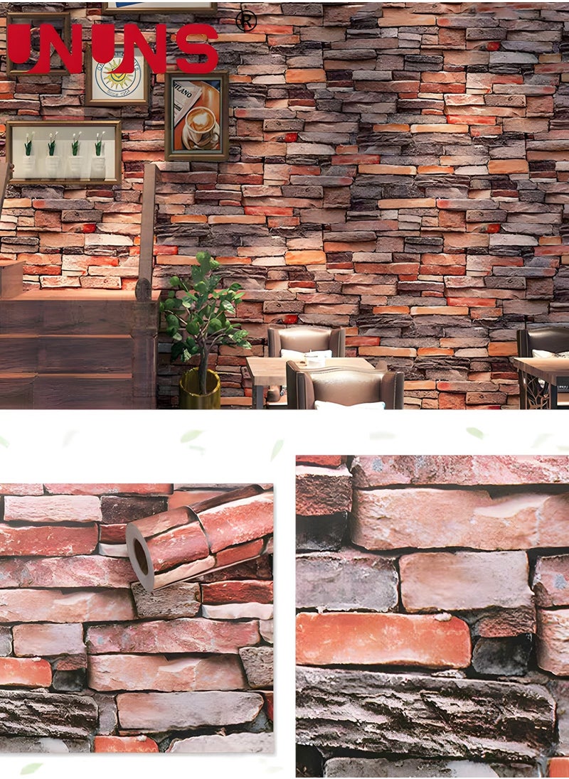 UNUNS 3D Self-Adhesive Wallpaper,Faux Stone Peel And Stick Wallpaper,Water Proof Spillage Proof,PVC Wallpaper For House Decoration 45cm x 10m  - Image 4