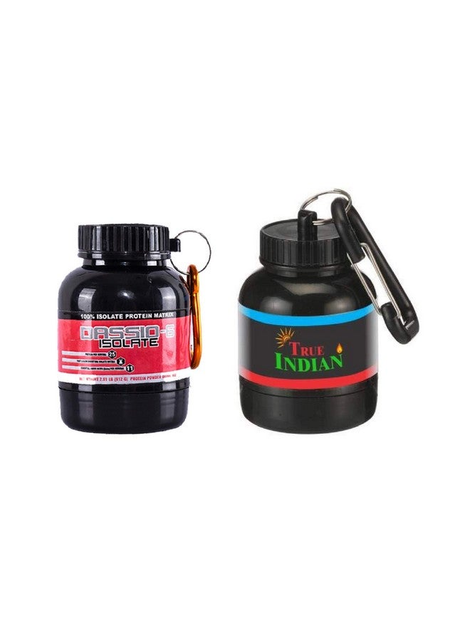 TRUE INDIAN Shaker Bottle Special Combo Offer Buy 1 Portable Protein Funnel/whey or Supplement Powder Carrying Funnel and Container with Key-Chain and Get 1 Free Protein Whey Funnel (Pack of 2) (RED) - Image 1