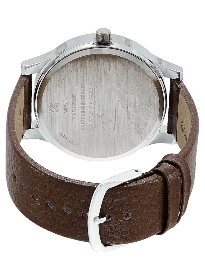 fastrack Men FUNDAMENTALS WHITE DIAL LEATHER STRAP WATCH - Image 2