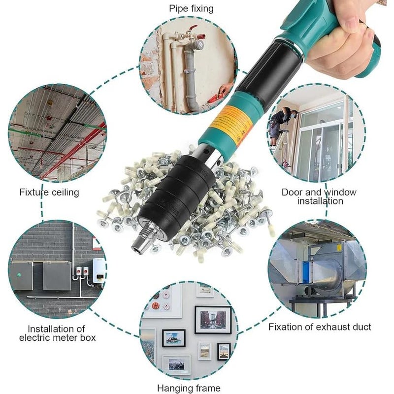 Manual Steel Nail Gun for Wall Cement Mini Portable Nail Fastening Tool with 10 Nails Handheld Concrete Woodworking Nail Shooter Lightweight DIY Mounting Tool 1 Set  - Image 2