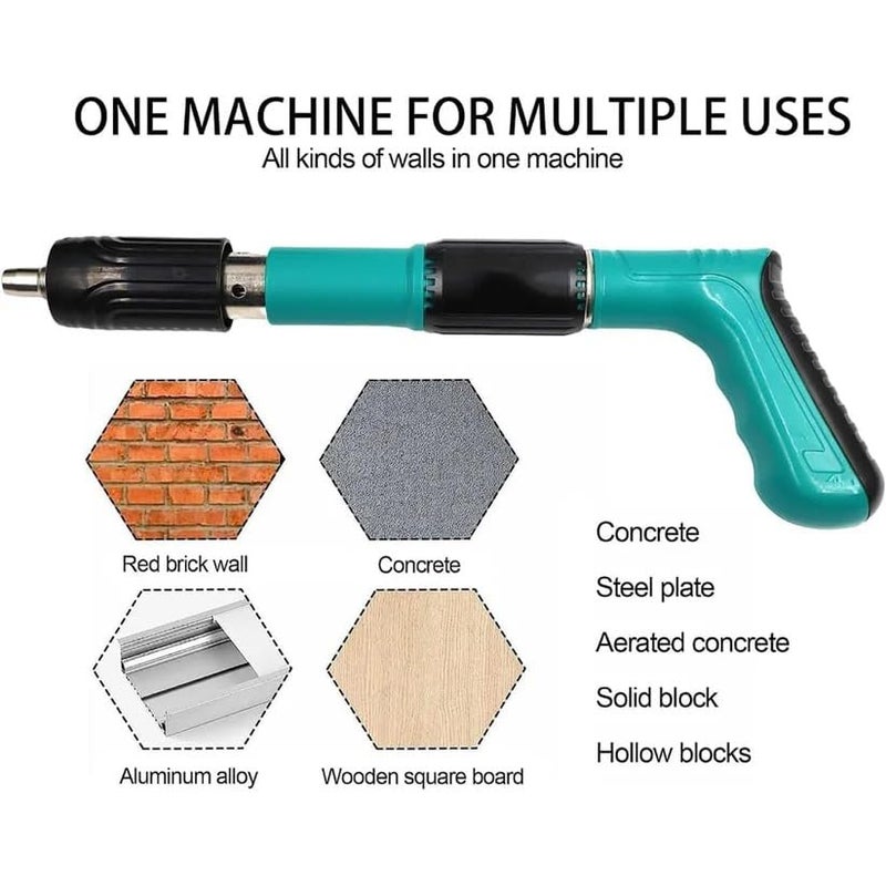 Manual Steel Nail Gun for Wall Cement Mini Portable Nail Fastening Tool with 10 Nails Handheld Concrete Woodworking Nail Shooter Lightweight DIY Mounting Tool 1 Set  - Image 5