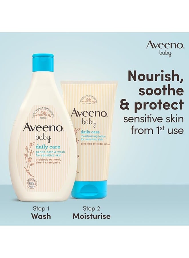 Aveeno Baby Aveeno Baby Daily Care 24 Hours Moisturising Lotion for Sensitive Skin with Prebiotic Colloidal Oatmeal,  150ml  - Image 3