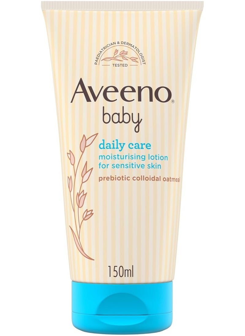 Aveeno Baby Aveeno Baby Daily Care 24 Hours Moisturising Lotion for Sensitive Skin with Prebiotic Colloidal Oatmeal,  150ml  - Image 1