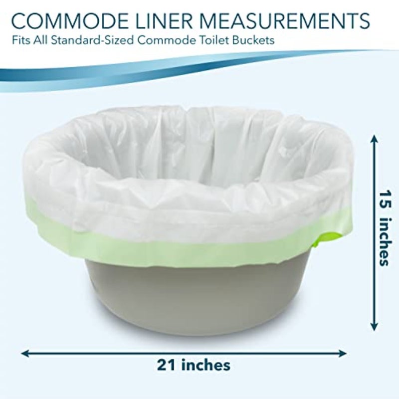 TidyCare Bedside Commode Liners for Portable Toilet Chair Bucket and Bedpan Value Pack of 48 Disposable Waste Bags for Adults in Medical Care Universal Fit Portable Toilet Liners - Image 4
