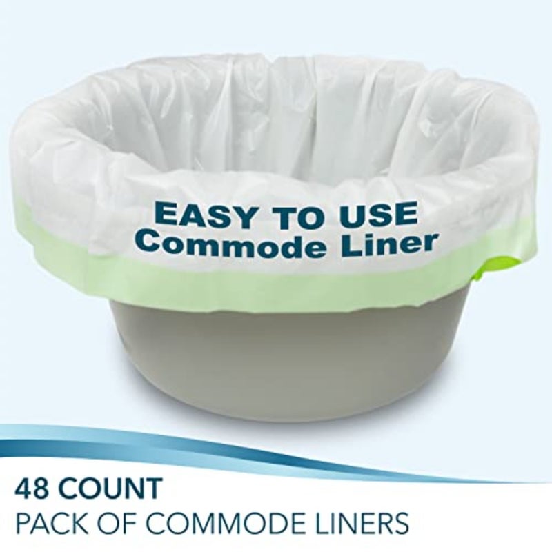 TidyCare Bedside Commode Liners for Portable Toilet Chair Bucket and Bedpan Value Pack of 48 Disposable Waste Bags for Adults in Medical Care Universal Fit Portable Toilet Liners - Image 3