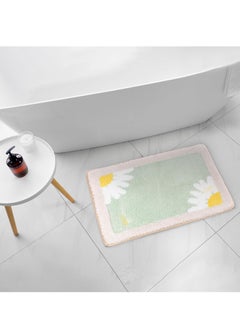Bluejw Daisy Bath Mat Non-Slip Soft Adorable Boho Floral Bath Rugs Machine Washable Bathtub Mat Water Absorbent Plush Shaggy Carpet Thick Bathroom Kitchen Floor Microfiber Doormat 60x90cm  - Image 5