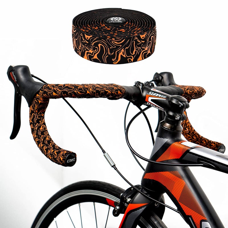 Chooee Road Bike Handlebar Tape,2PCS Bicycle Bar Tape,Orange - Image 4