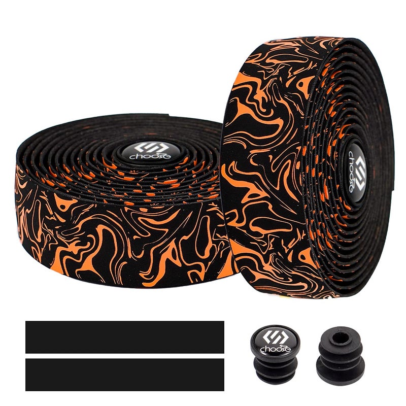 Chooee Road Bike Handlebar Tape,2PCS Bicycle Bar Tape,Orange - Image 1
