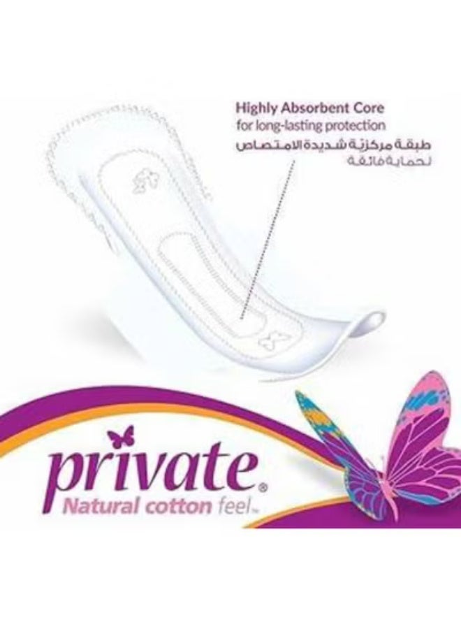 Private Natural Cotton Feel Extra Thin Super With Wings 16 Pads - Image 2