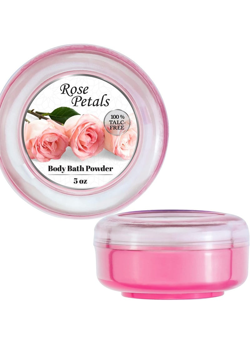 R-NEU R-NEU Dusting Powder for Women with Powder Puff, 100% Talc-Free, Elegant Rose Petals Scented Body Powder, After Bath for Soft Skin, Extra Large, 1 Pack (5oz)  - Image 3