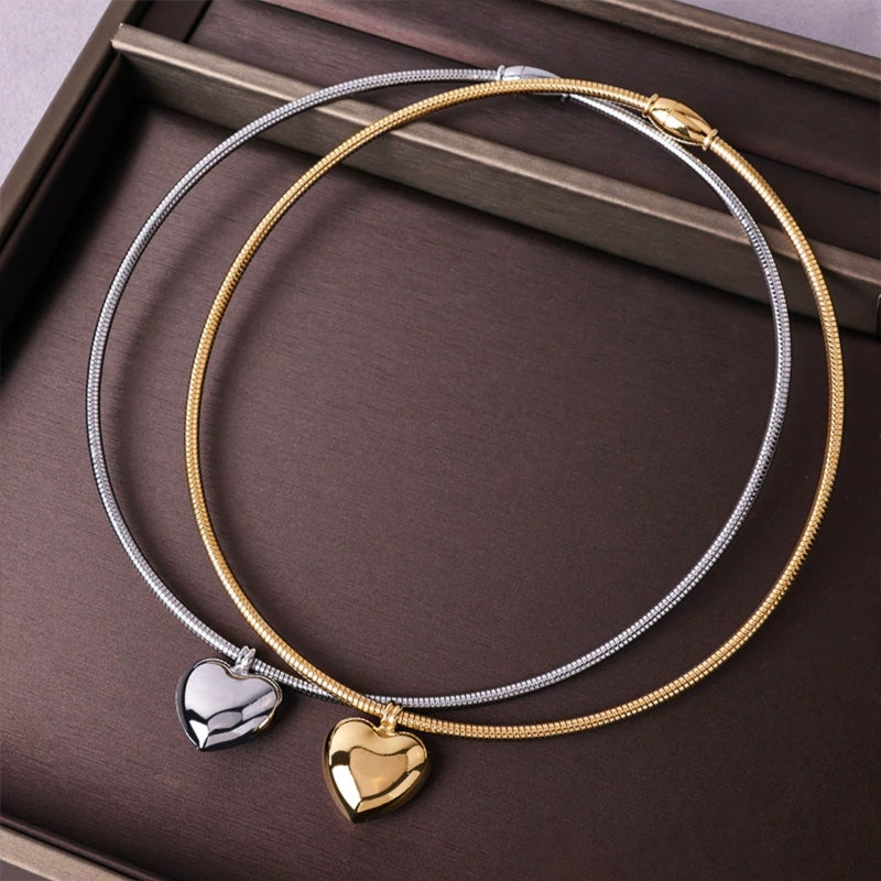 Smooth geometric pendant necklace with magnetic clasp, minimalist spherical charm on snake chain choker - Image 3