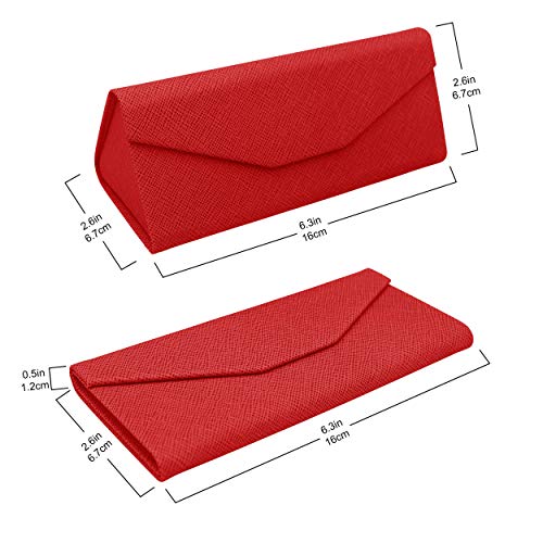 Real Sic Glasses Case for Men and Women - Magnetic Folding Hard Shell Sunglass Holder - Vegan Leather Eyeglass Protector, Variety of Styles Inspired by Solid Color - (Rose) - Image 3