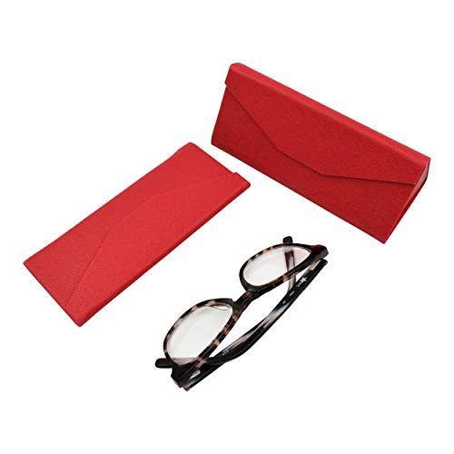 Real Sic Glasses Case for Men and Women - Magnetic Folding Hard Shell Sunglass Holder - Vegan Leather Eyeglass Protector, Variety of Styles Inspired by Solid Color - (Rose) - Image 5