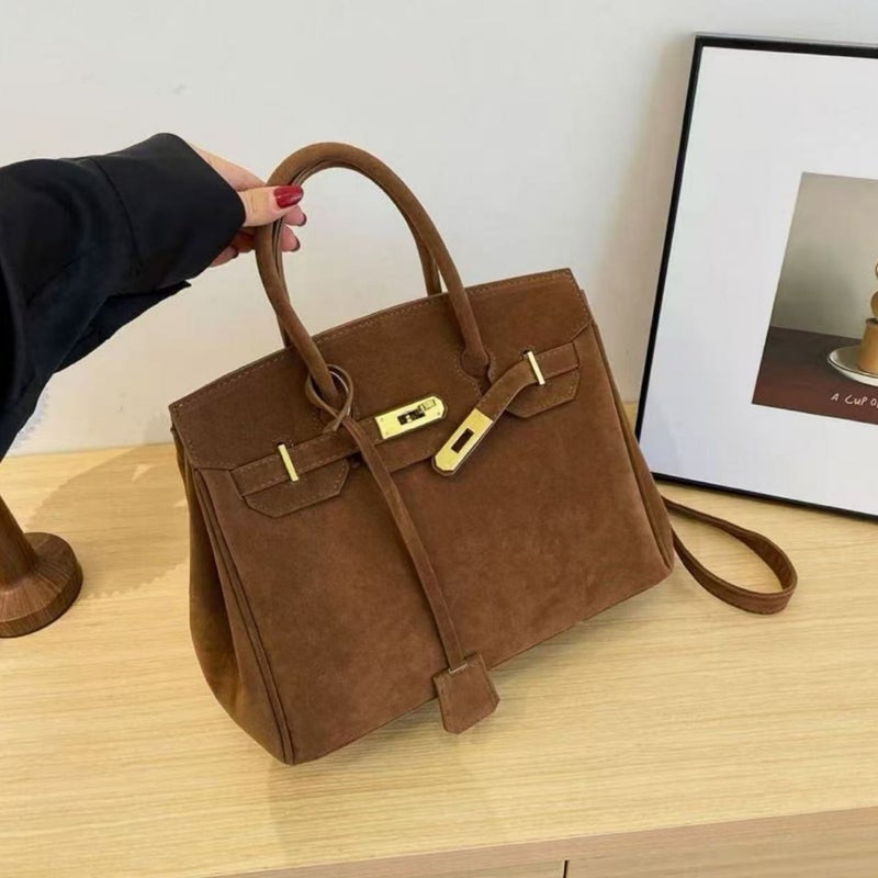 Vintage Matte Faux Leather Large Capacity Crossbody Bag - Image 1