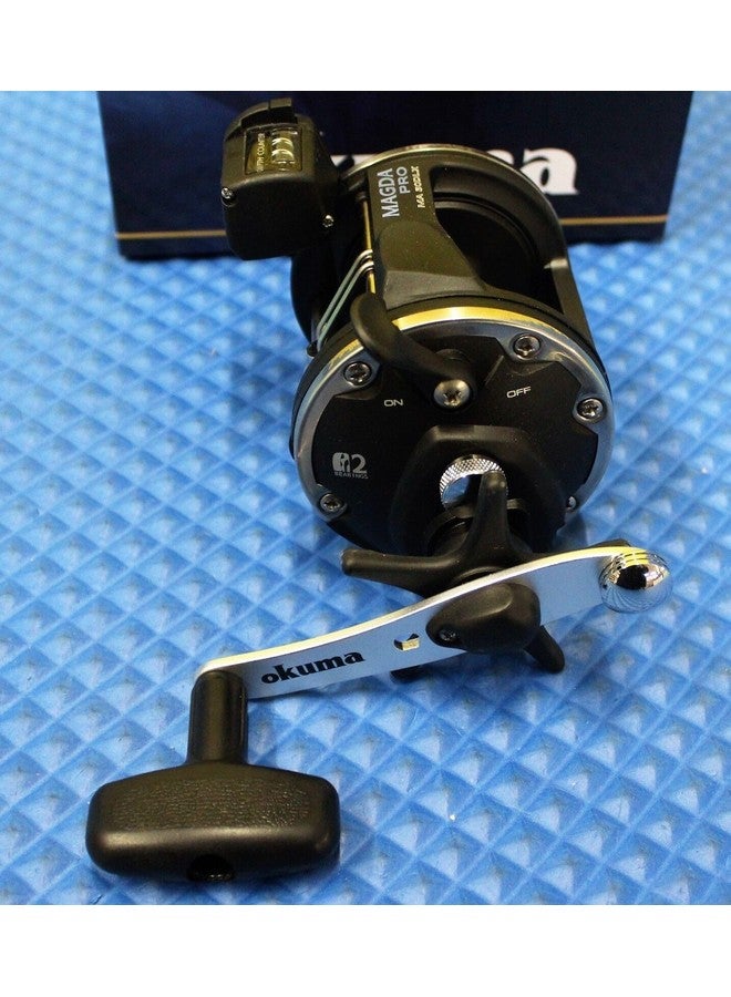 Okuma Magda Pro Line Counter Levelwind Trolling Reel, Small, Black/Silver, MA-30DX - Image 5