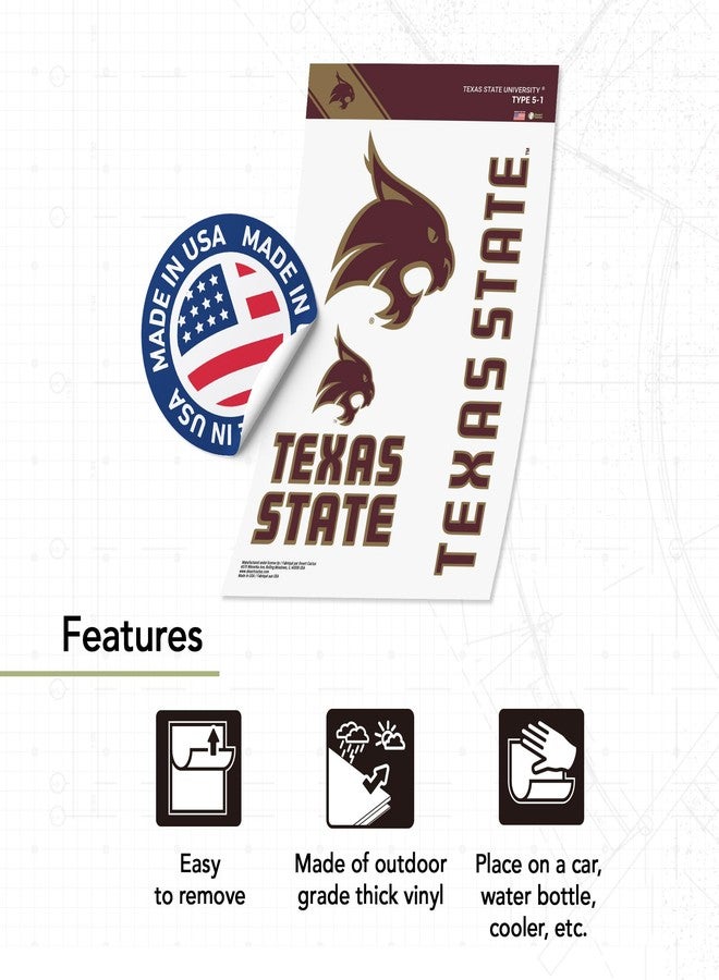 Desert Cactus Texas State University Sticker TXState Bobcats Vinyl Decals Laptop Water Bottle Car Scrapbook T5 (Type 5-1) - Image 3