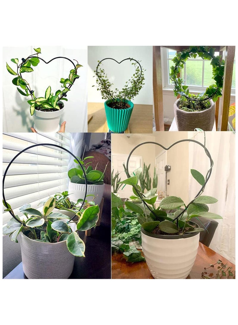 قاعدة معدنية لتسلق النباتات وتثبيتها، 26X41 سم – إطار معدني على شكل قلب لدعم النباتات - Image 2