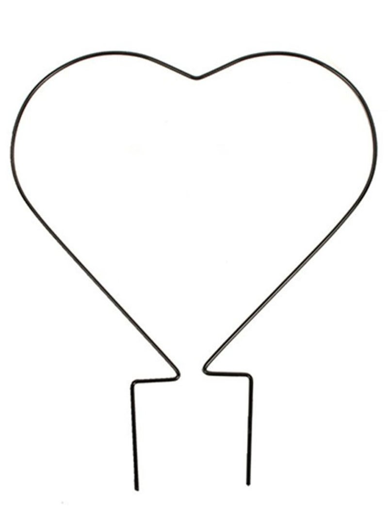 قاعدة معدنية لتسلق النباتات وتثبيتها، 26X41 سم – إطار معدني على شكل قلب لدعم النباتات - Image 3