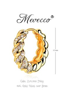 Mevecco MEVECCO Women Huggie Hoop Earrings Gold Ear Stud Cuff 14K Gold Filled Small Boho Beach Simple Delicate Handmade Hypoallergenic Jewelry Gift  - Image 4