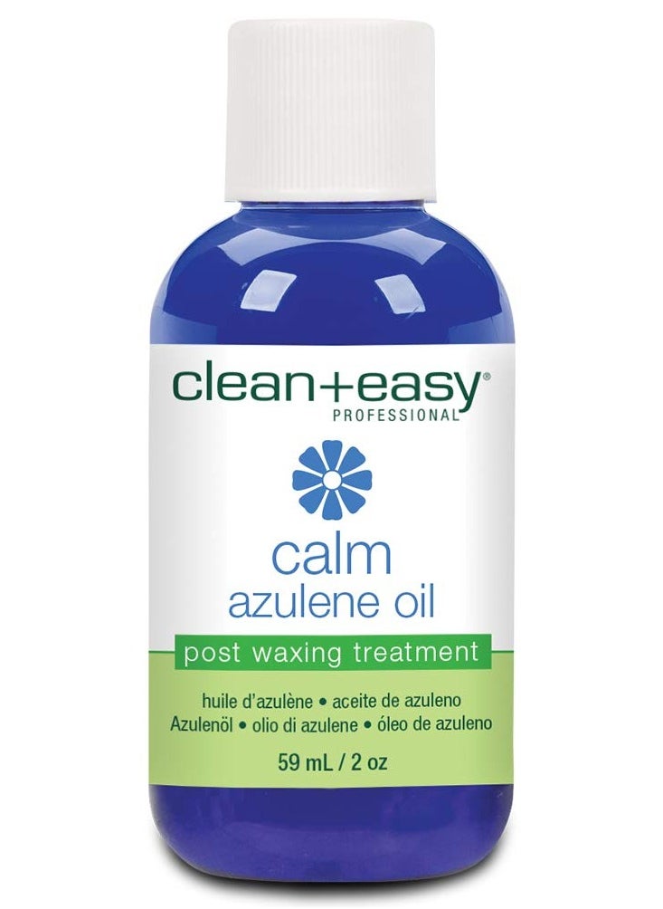 Clean + Easy Clean + Easy Calm - Azulene Oil, Use To Soothe Sore Irritated Skin, Remove Wax Residue After Hair Removal - Post Waxing Care Solution For Sensitive Skin, 2 oz  - Image 1