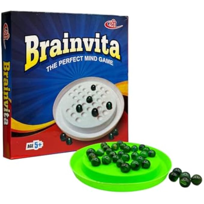 كيدز ماندي لعبة Brainvita Board مع 32 كرة رخامية لعبة سوليتير رخامية تتحدى العقل لعبة لاعب واحد مناسبة للأعمار من 5 سنوات فما فوق - Image 2