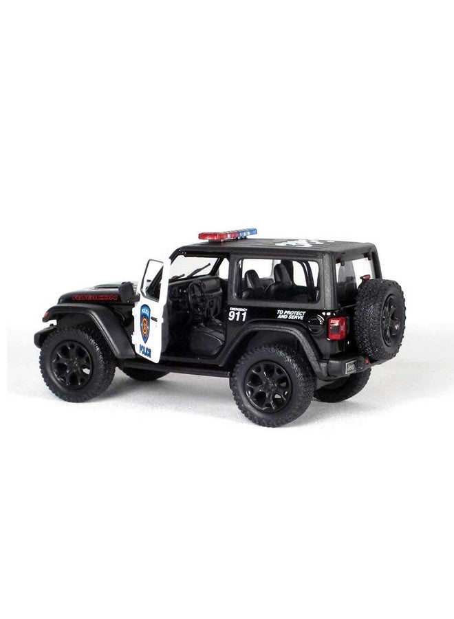 KiNSMART - Jeep Wrangler Rubicon Off Road 4x4 5 inch 1:34 Scale Die Cast Model Replica Toy Car Police Edition - Image 3