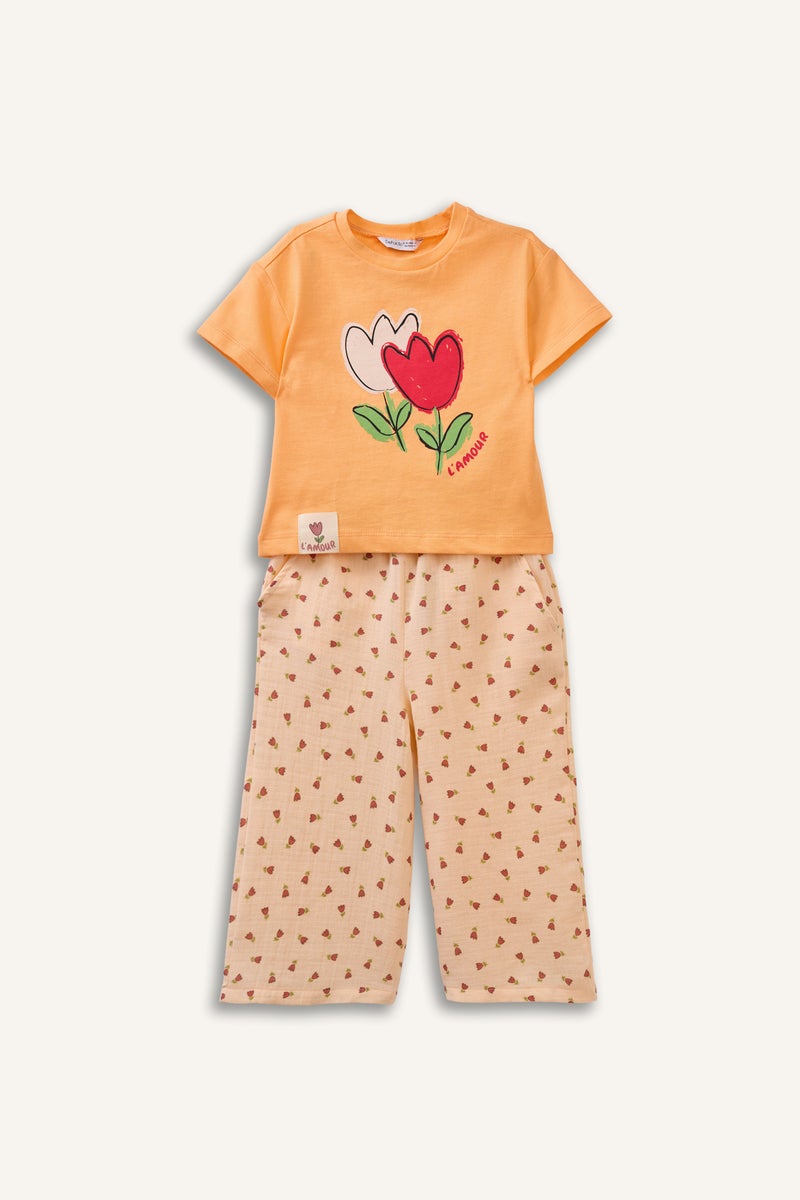 DeFacto Pink BabyGirl Baby Girl Floral 2 Piece Set Casual - Image 1