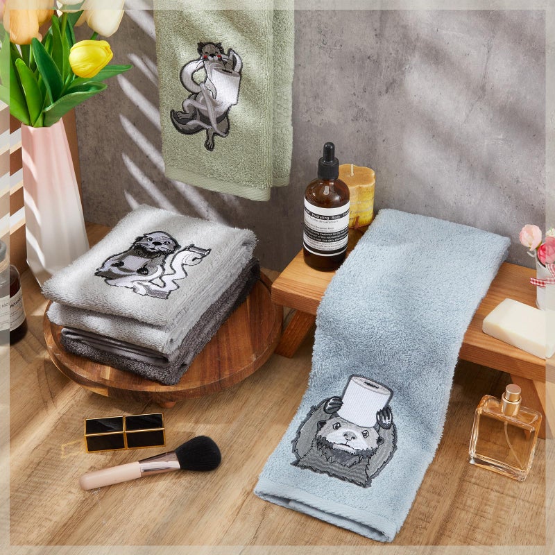 SmoothNovelty 4 PCS Otter Hand Towels for Bathroom 29" x 13" Funny Gifts for Women Otter Decor Hand Towels for Bathroom, Kitchen, Valentines Day Gifts Cute Animal - Image 2