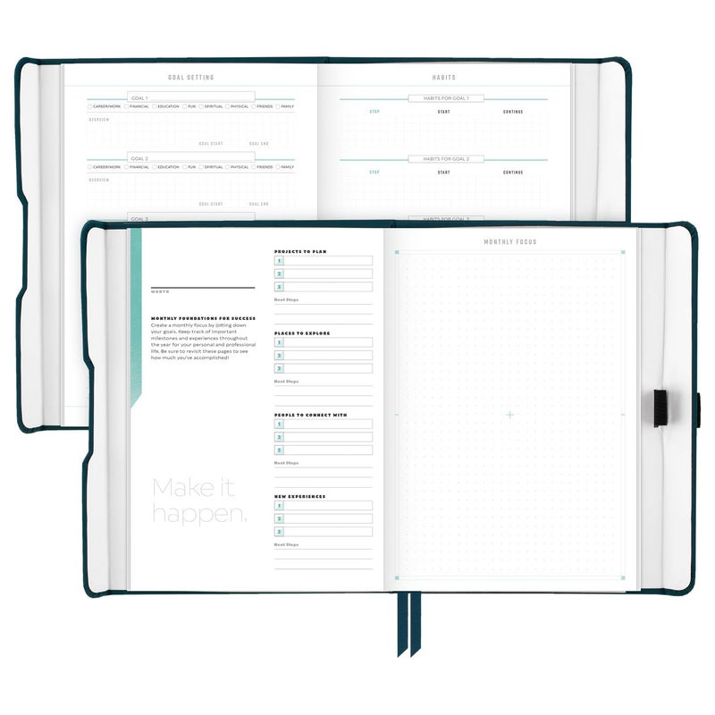 AT-A-GLANCE Foundation Planner, Undated Inspiration Journal, Set Goals, Track Progress, Create Habits, Weekly & Monthly, Small, 5-3/4" x 8-1/4", Blue (FD-200-20) - Image 4