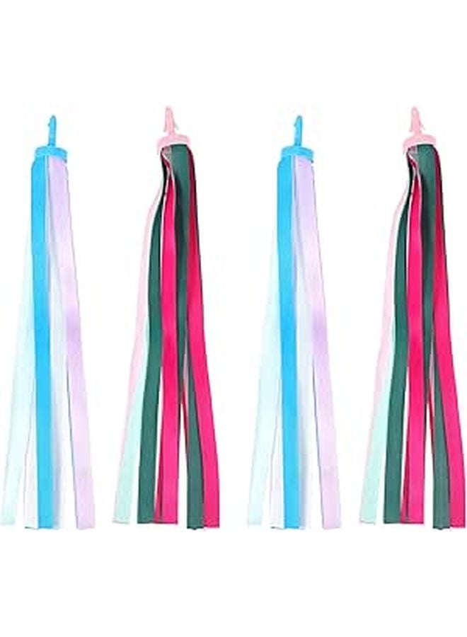 Handlebar Streamers Tassels For Kids Bikes Scooters Easy Install 2 Pairs Colorful - Image 1