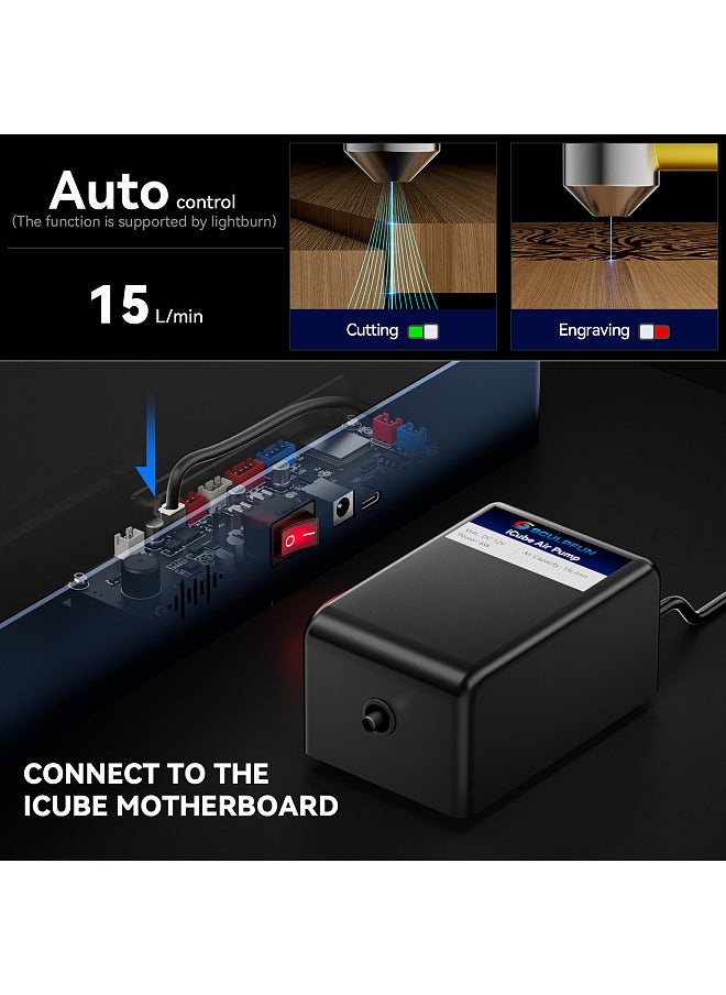 SCULPFUN - iCube Laser Engraver Honeycomb Working Table for Desktop Protection Laser Cutting 15L/Min Air Pump Low Noise Low Vibration - Image 1
