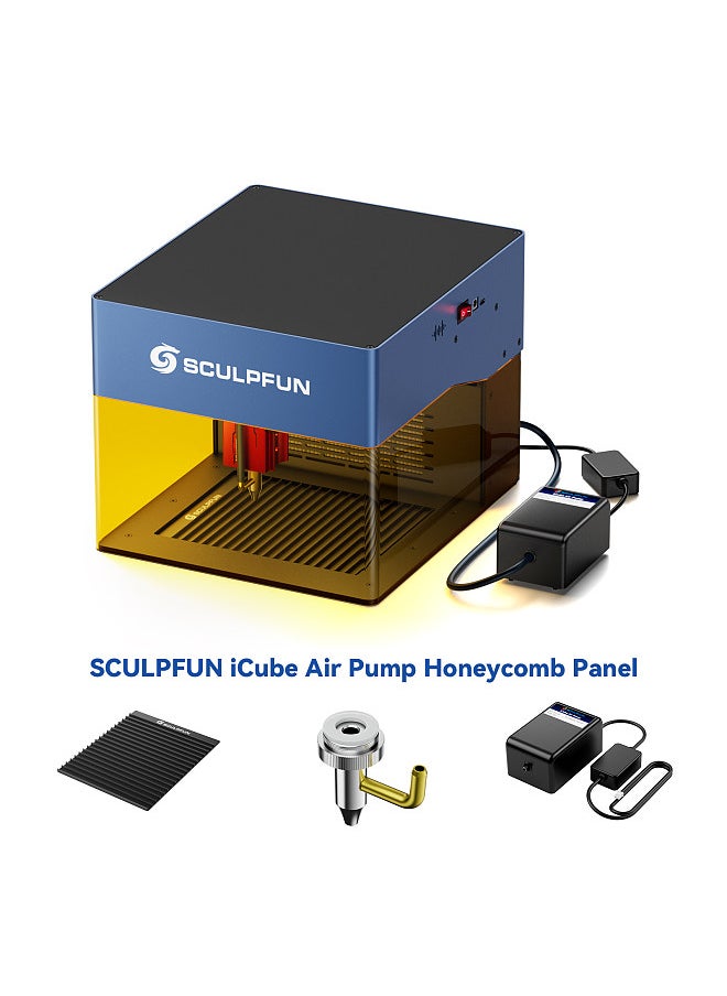 SCULPFUN - iCube Laser Engraver Honeycomb Working Table for Desktop Protection Laser Cutting 15L/Min Air Pump Low Noise Low Vibration - Image 1