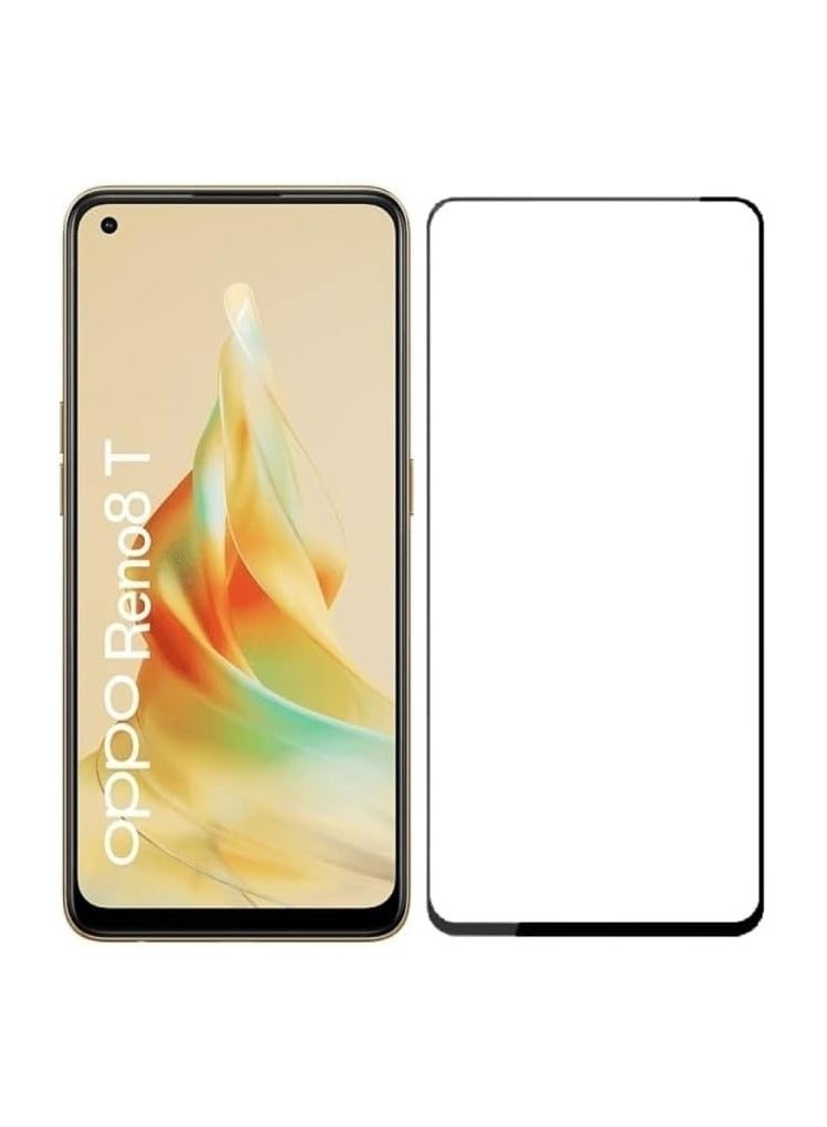 M7molge Full Coverage Glass Screen Protector for Oppo Reno 8T - Black Frame  - Image 4
