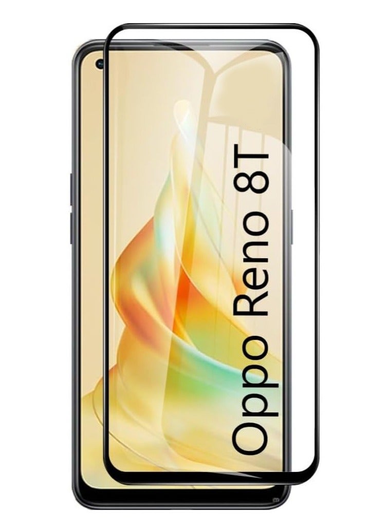 M7molge Full Coverage Glass Screen Protector for Oppo Reno 8T - Black Frame  - Image 2