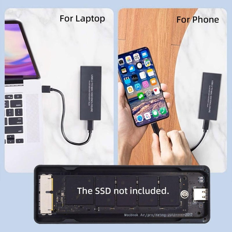 Chenyang محول علبة HDD محمول 12+16 دبوس MAC SSD إلى USB 3.2 Gen 2x2 20Gbps لجهاز MAC Air Pro 2013 2014 2015 2016 SSD - Image 2