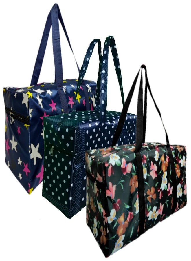 RAJ53 Travel Duffel Bag Combo | Expandable Travel Bag for Women |Foldable Vanity Traveling/Shopping Bag | Lightweight & Waterproof Carry Luggage Bag | Pack of 3 - Image 1