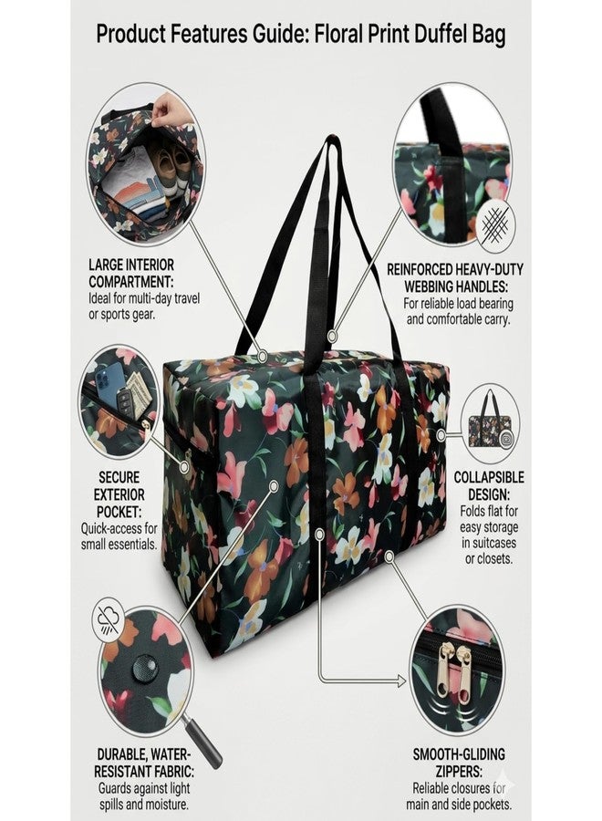 RAJ53 Travel Duffel Bag Combo | Expandable Travel Bag for Women |Foldable Vanity Traveling/Shopping Bag | Lightweight & Waterproof Carry Luggage Bag | Pack of 3 - Image 3