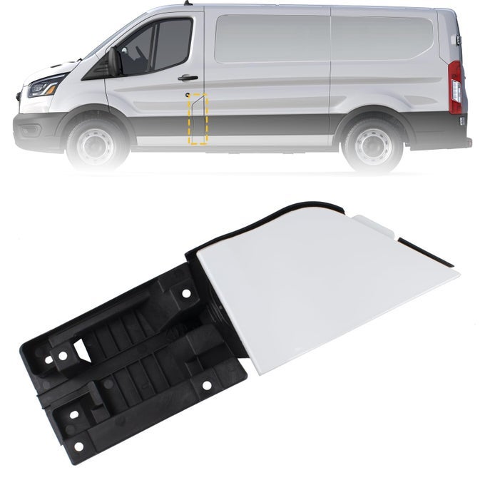 Fuel Filler Door Housing Pocket Hinge With White Cover Compatible With 20152023 Ford Transit 150 250 350 Gas Door Cap Replace Ck4Z5427936A Ck4Z5427936A