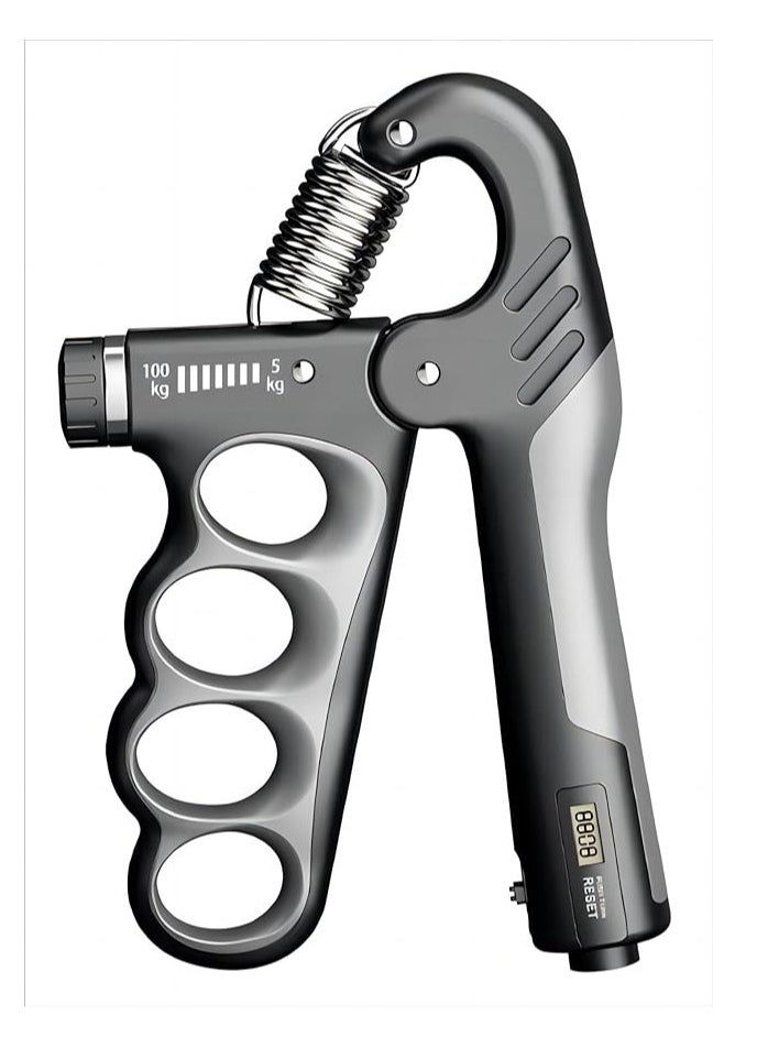 Cool Baby Style - COOLBABY Grip Strength Trainer, Adjustable Resistance 5-100 Kg Grip Strengthener, Non-Slip Counting Hand Gripper For Muscle Building And Hand Recovery Grey - Image 1